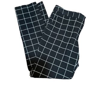 Vince Camuto Women's Grid Pattern Black Trousers Size 6